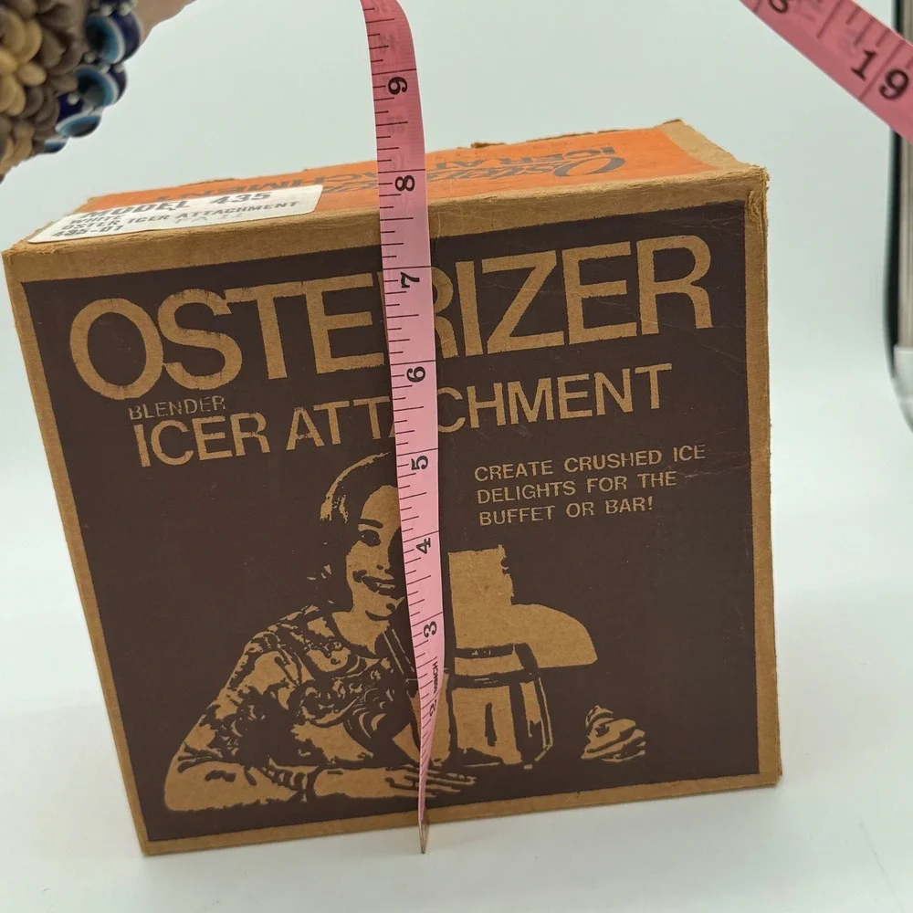 Vintage Osterizer Blender Icer Attachment Model 435 White Box Paperwork 1975